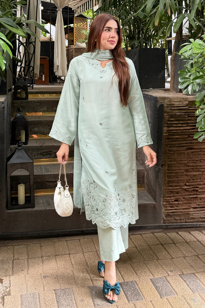 Mint Whisper Embroidered 3-Piece Set