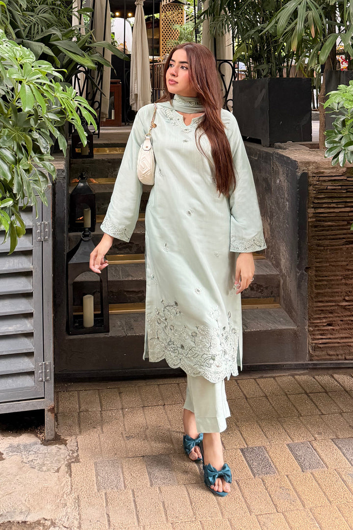 Mint Whisper Embroidered 3-Piece Set