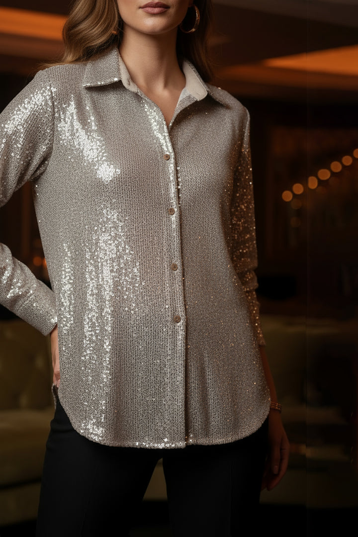 Sequin Collared Shirt - 02