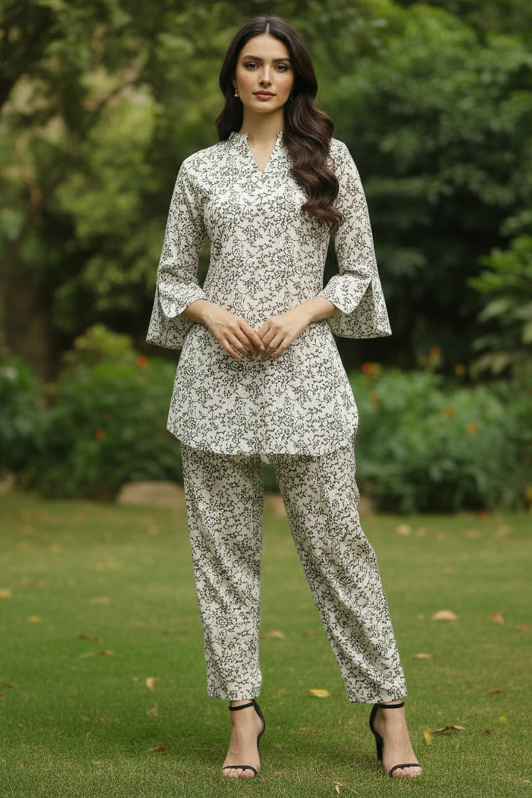 2 Piece Printed  Suit - 42