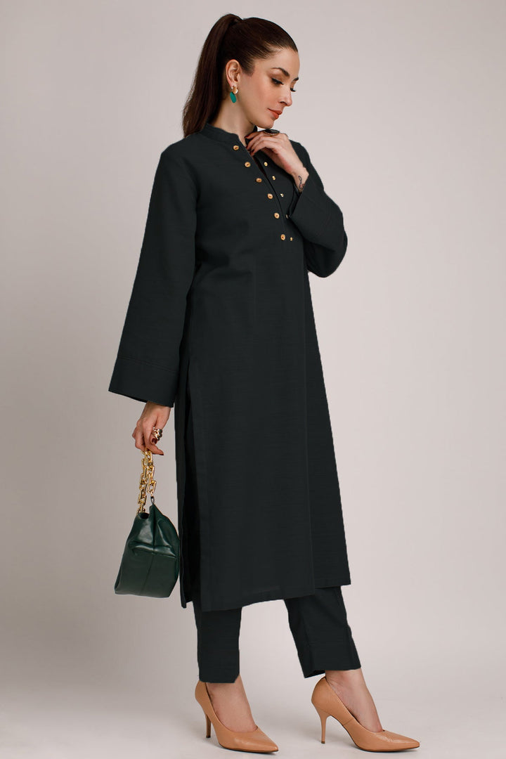 2 Pcs Black Cambric Suit - 030 - Peach Republic