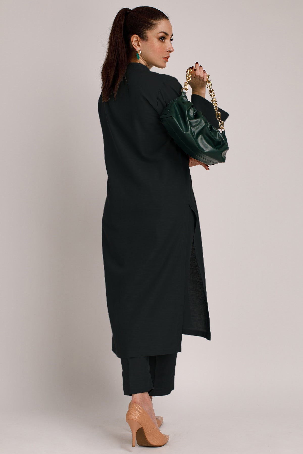 2 Pcs Black Cambric Suit - 030 - Peach Republic