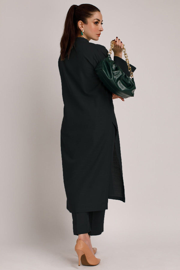 2 Pcs Black Cambric Suit - 030 - Peach Republic