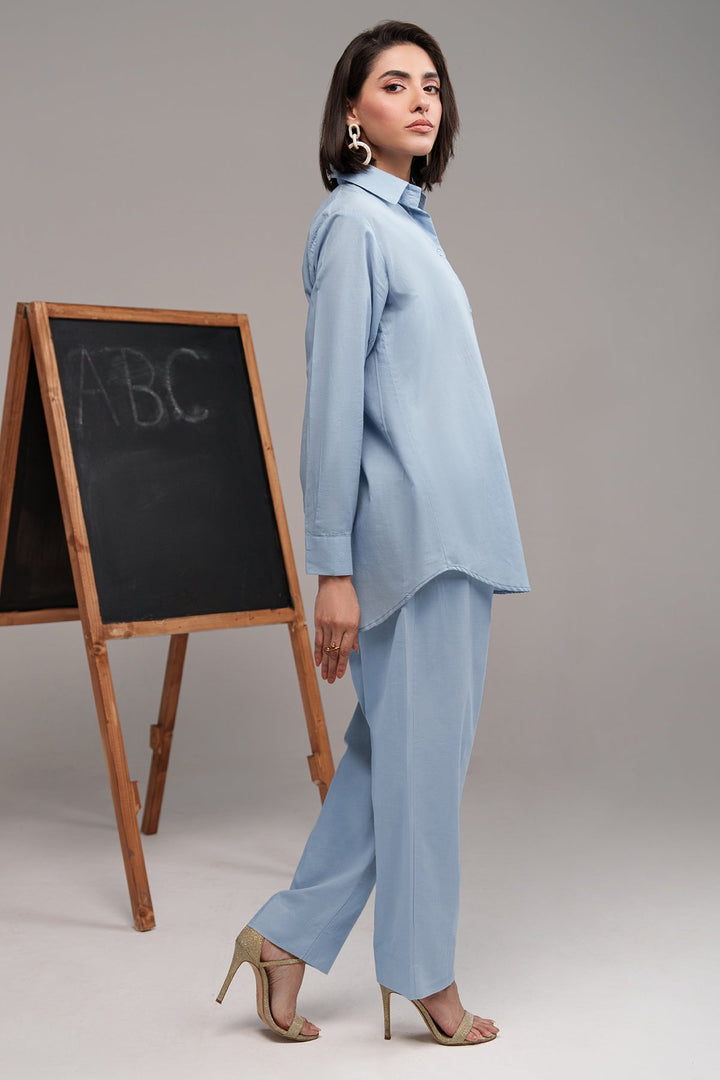 2 Pcs Cambric Co Ord Set - 01 - Peach Republic