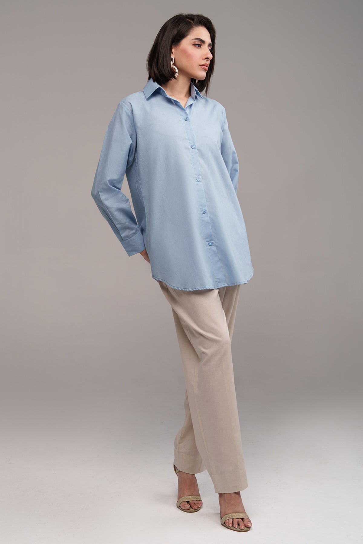 2 Pcs Cambric Co Ord Set - 01 - Peach Republic