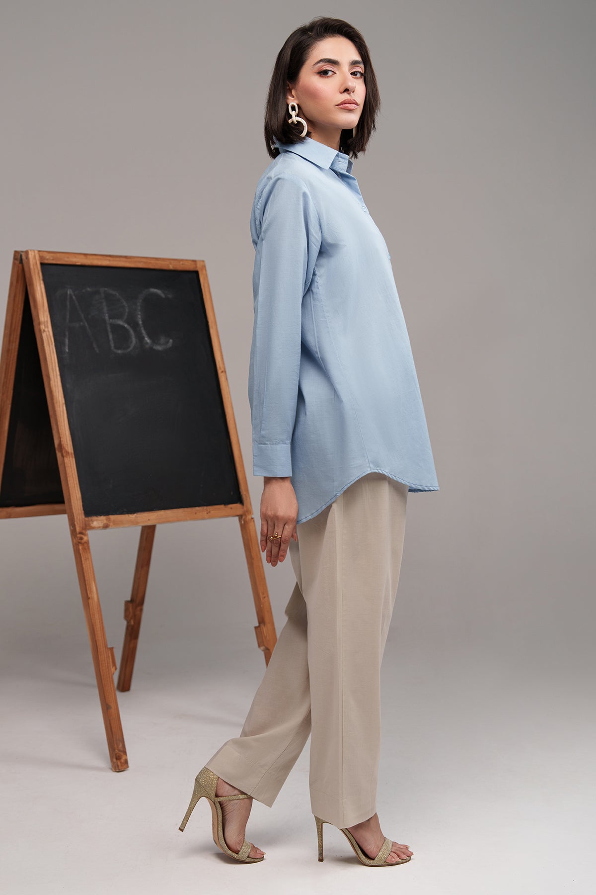 2 Pcs Cambric Co Ord Set - 01 - Peach Republic