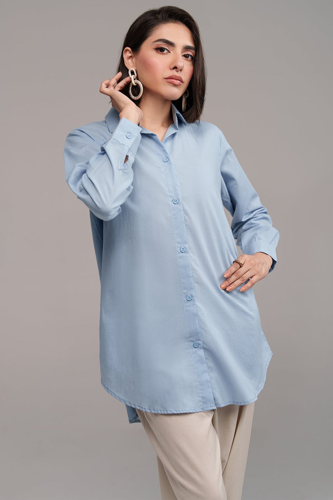 2 Pcs Cambric Co Ord Set - 01 - Peach Republic