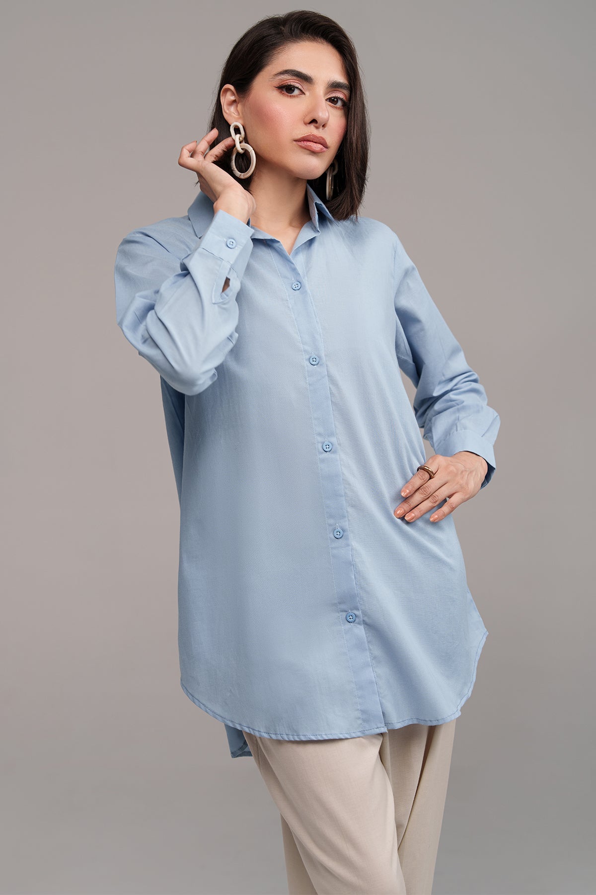 2 Pcs Cambric Co Ord Set - 01 - Peach Republic