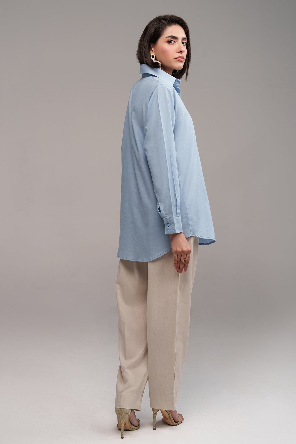 2 Pcs Cambric Co Ord Set - 01 - Peach Republic