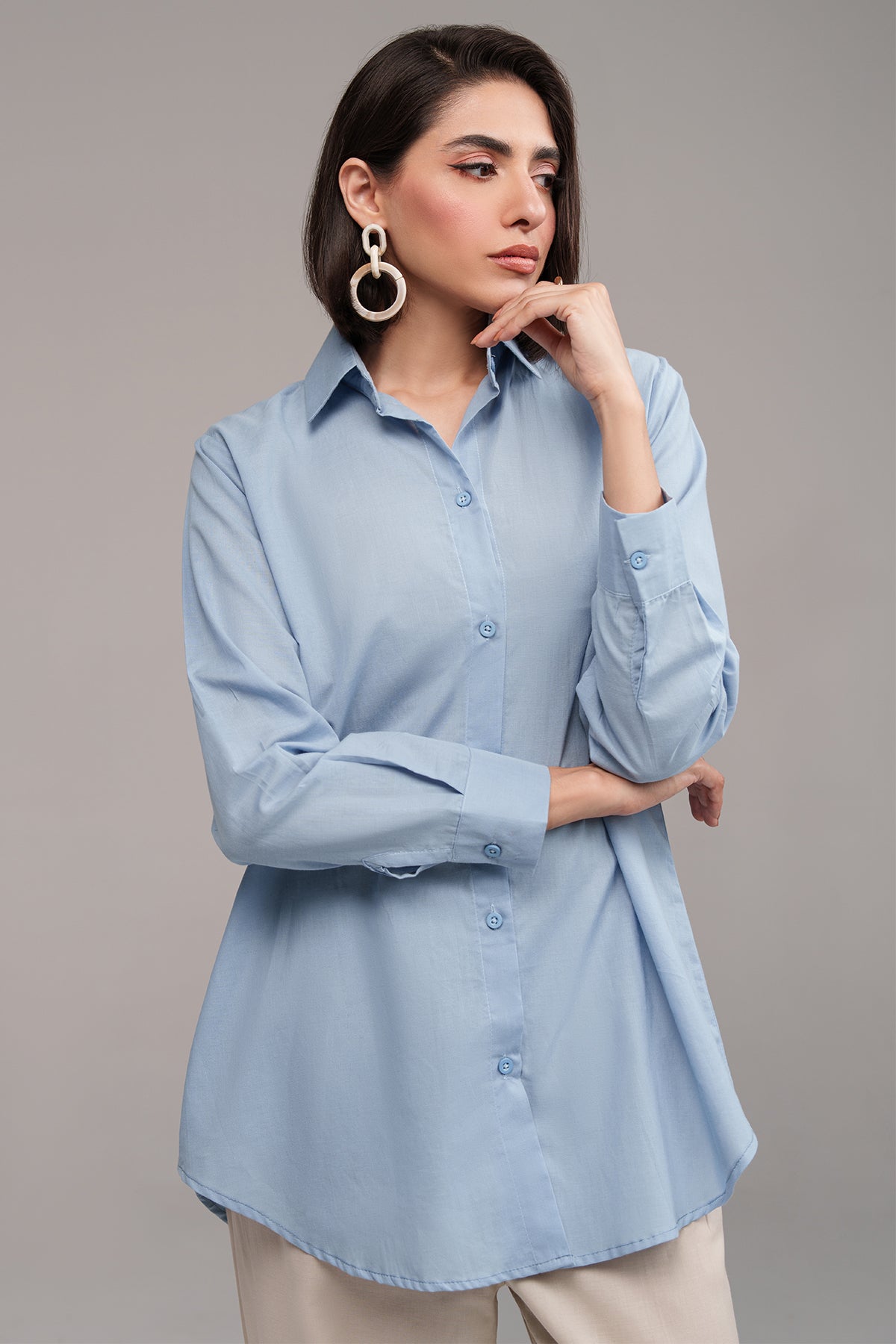 2 Pcs Cambric Co Ord Set - 01 - Peach Republic