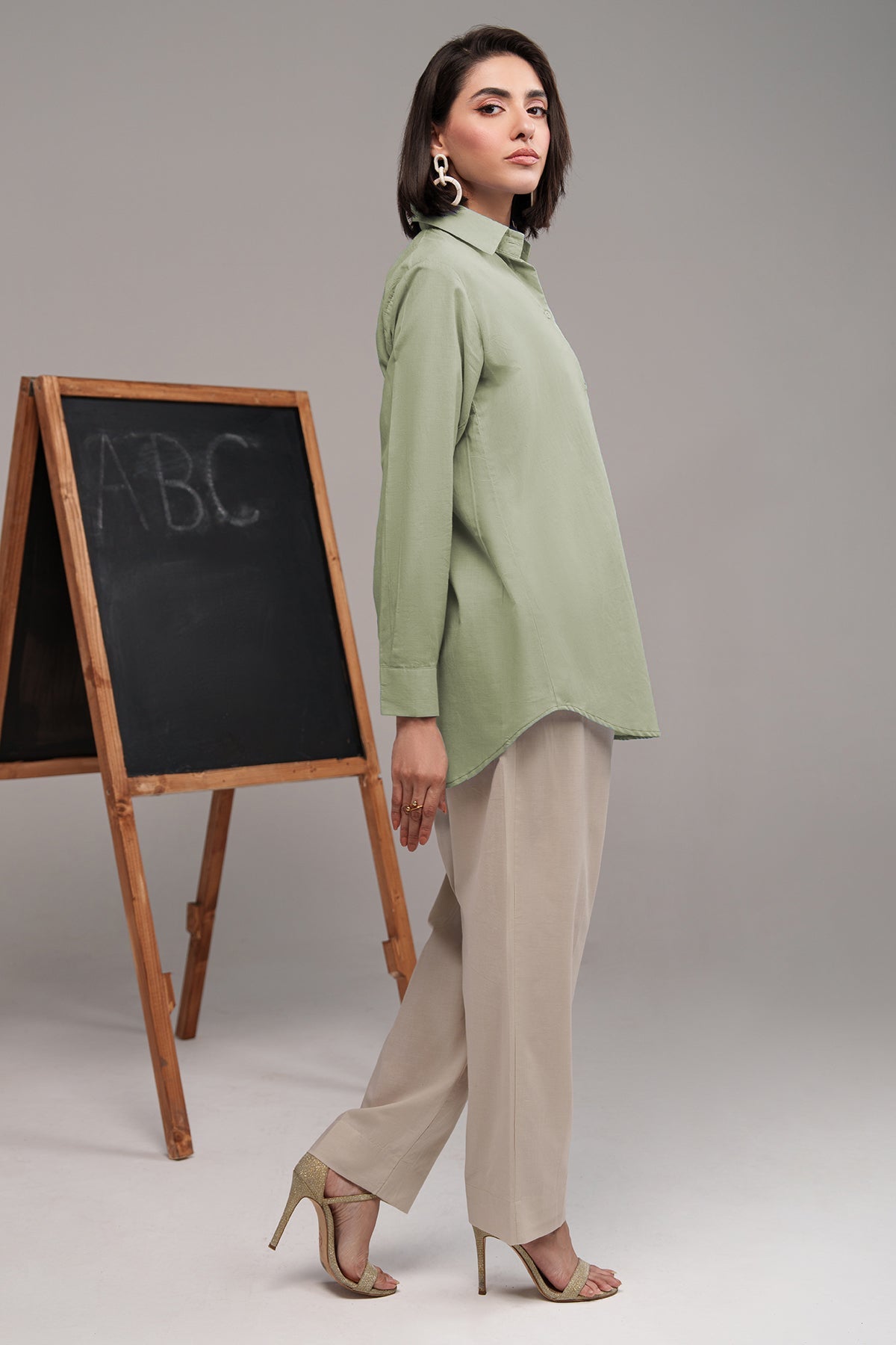2 Pcs Cambric Co Ord Set - 02 - Peach Republic