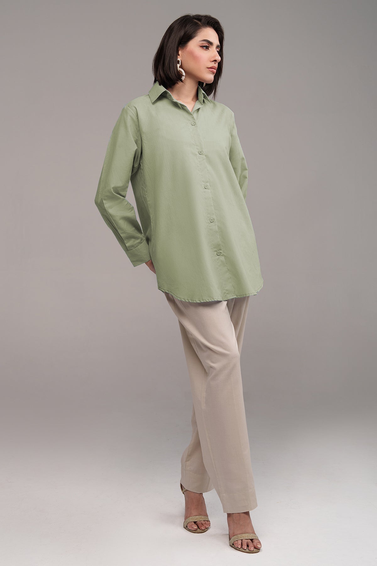 2 Pcs Cambric Co Ord Set - 02 - Peach Republic