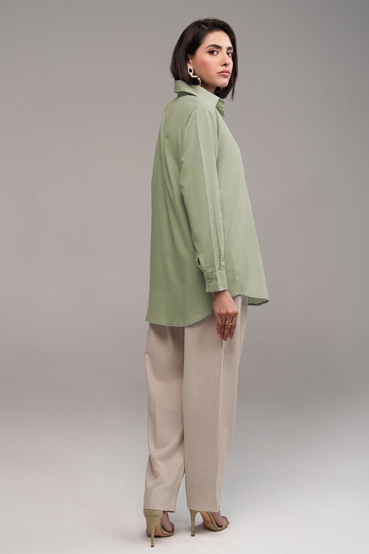 2 Pcs Cambric Co Ord Set - 02 - Peach Republic