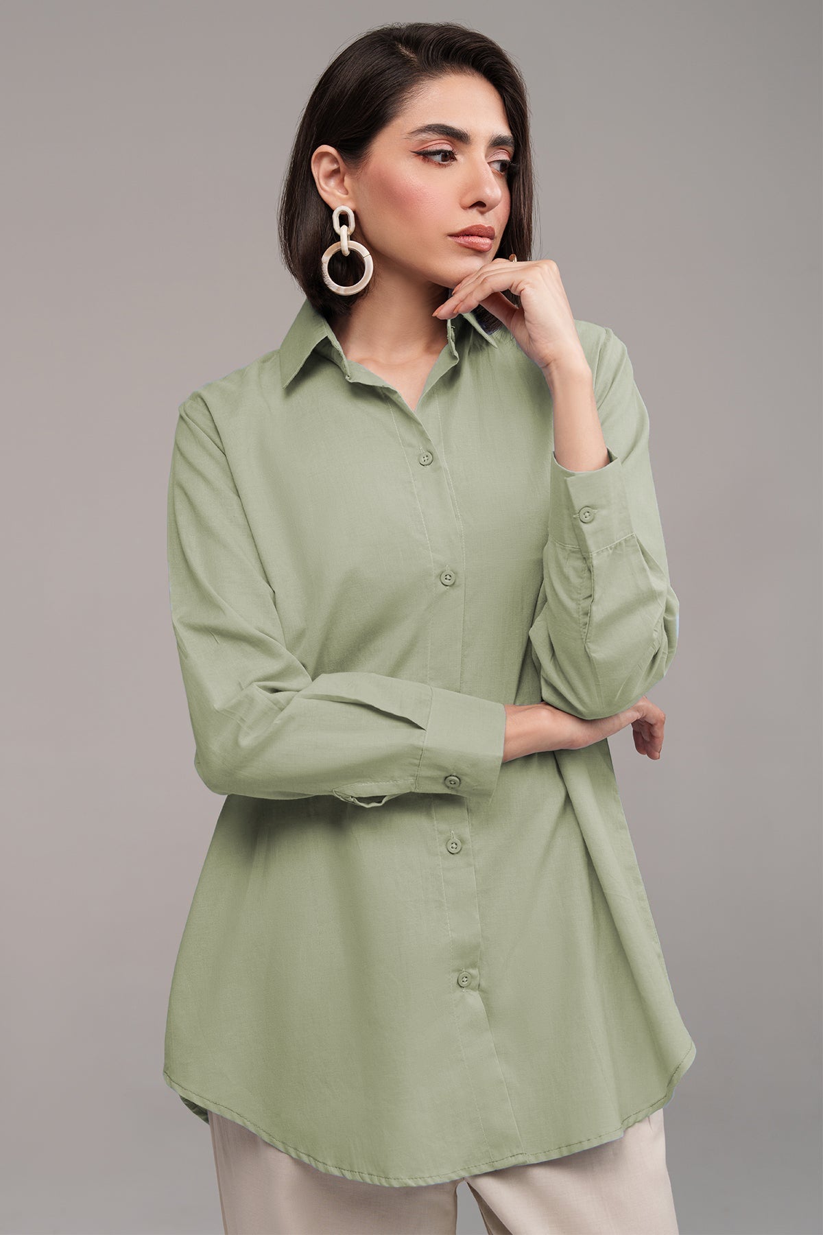 2 Pcs Cambric Co Ord Set - 02 - Peach Republic
