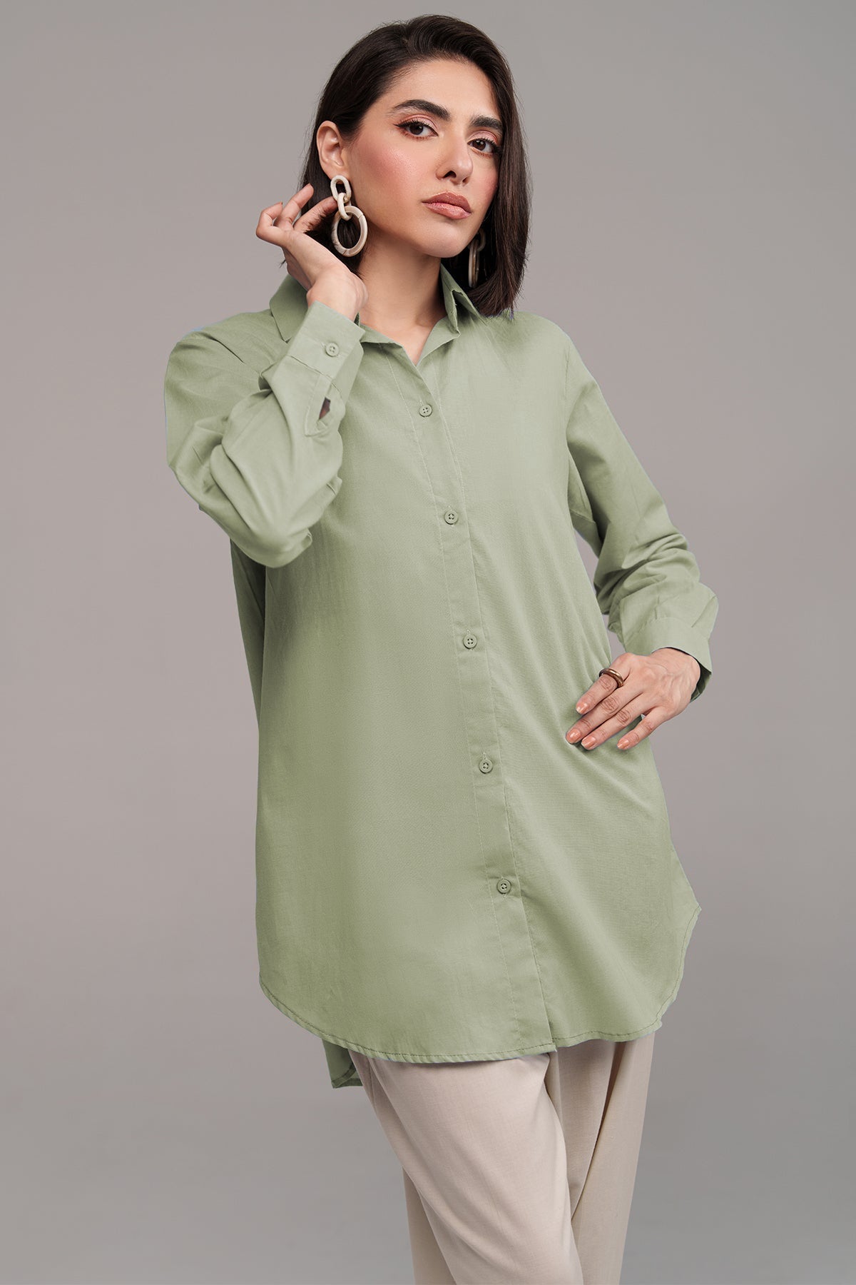 2 Pcs Cambric Co Ord Set - 02 - Peach Republic