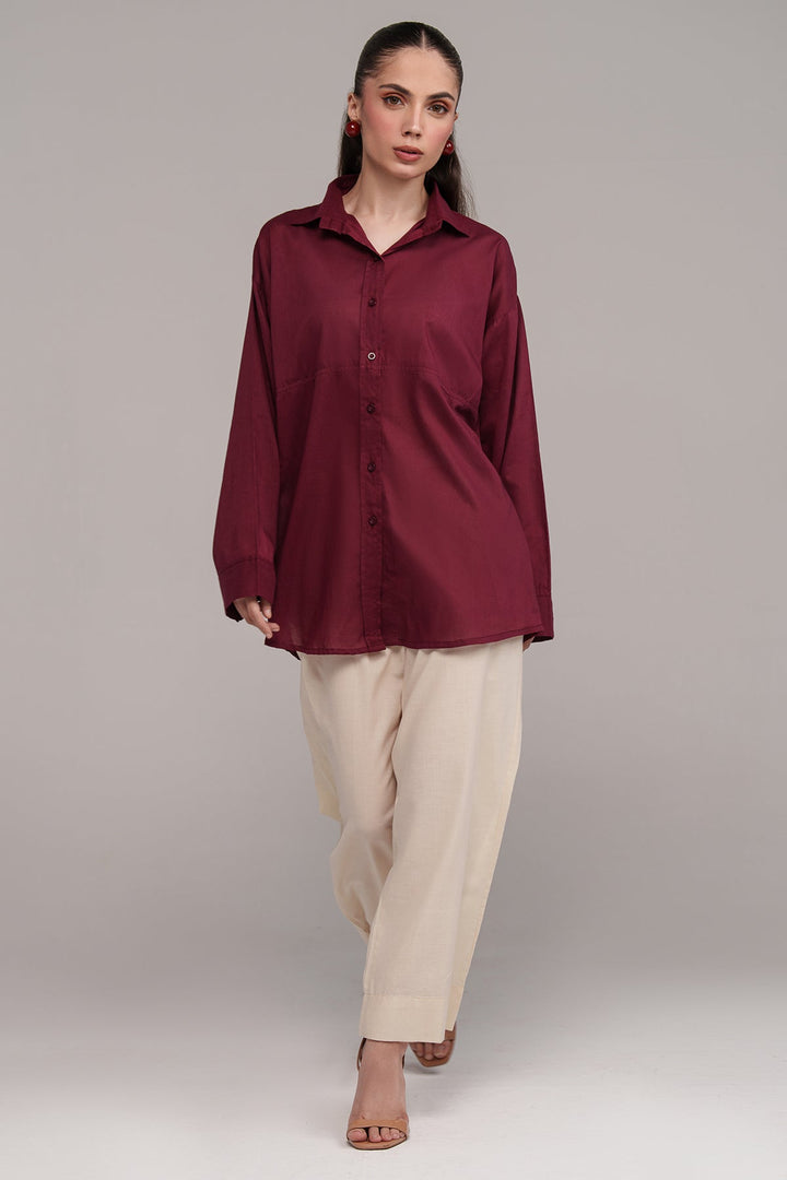 2 Pcs Cambric Co Ord Set - 03 - Peach Republic