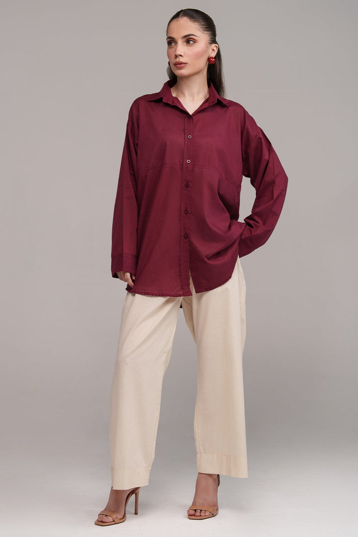 2 Pcs Cambric Co Ord Set - 03 - Peach Republic