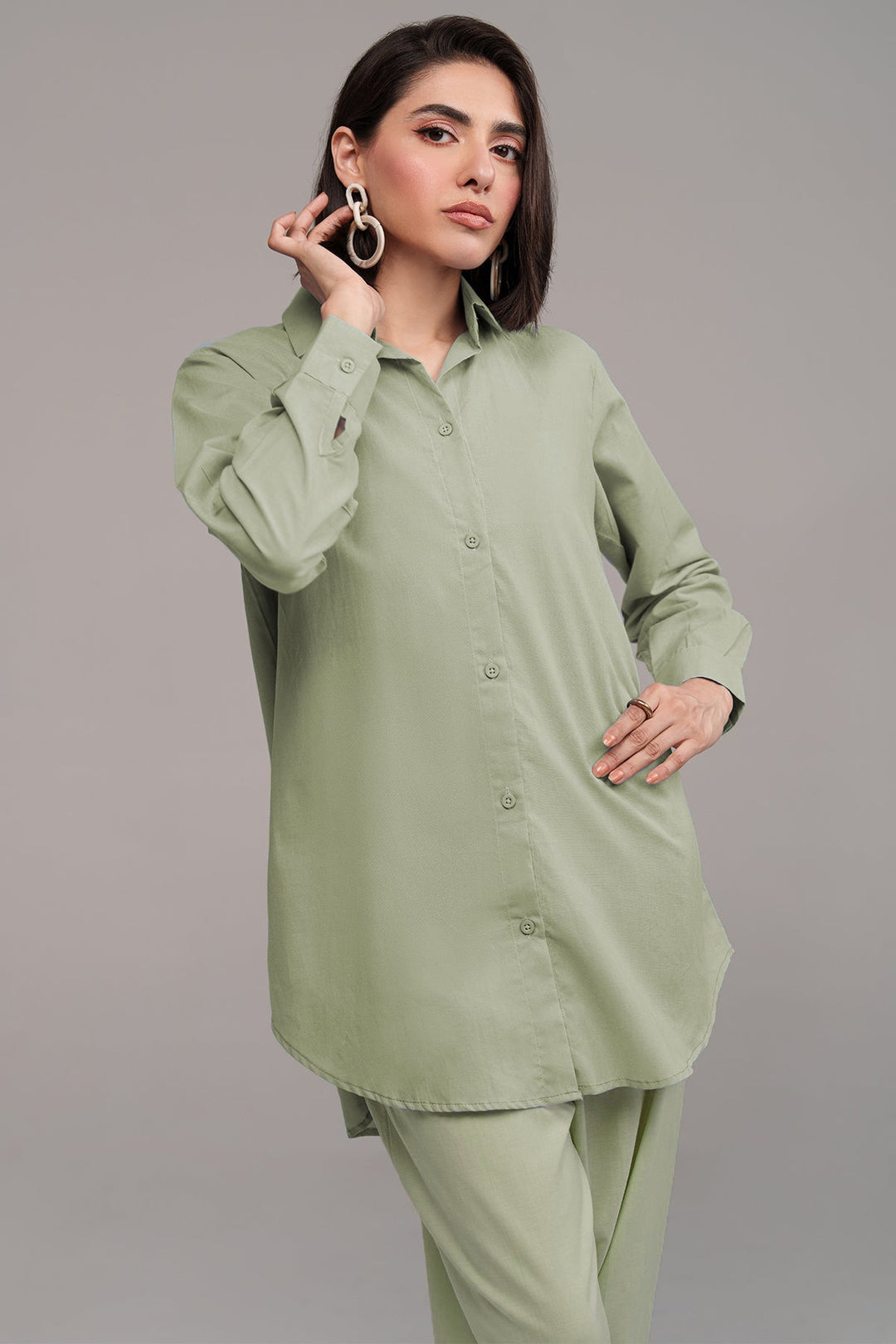 2 Pcs Cambric Co Ord Set - 03 - Peach Republic