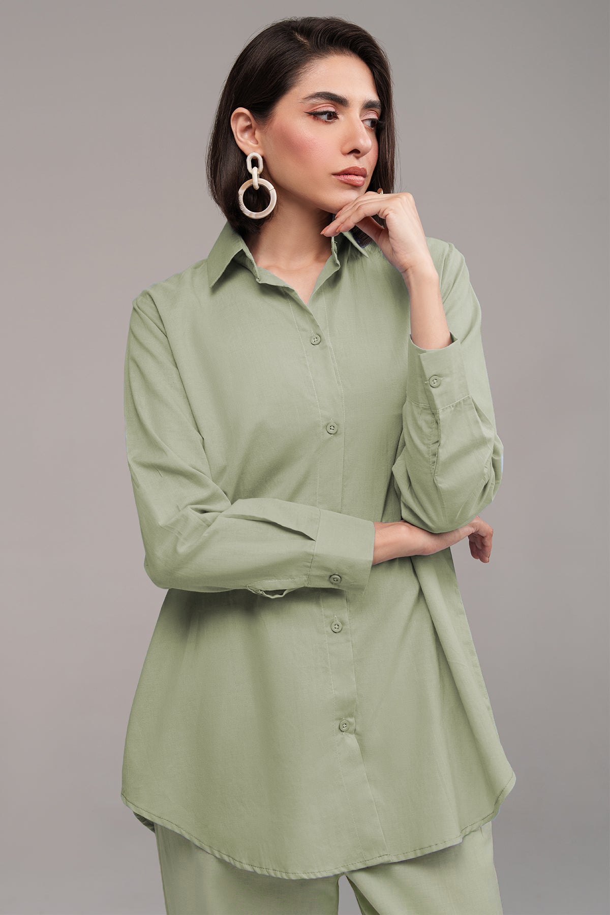 2 Pcs Cambric Co Ord Set - 03 - Peach Republic