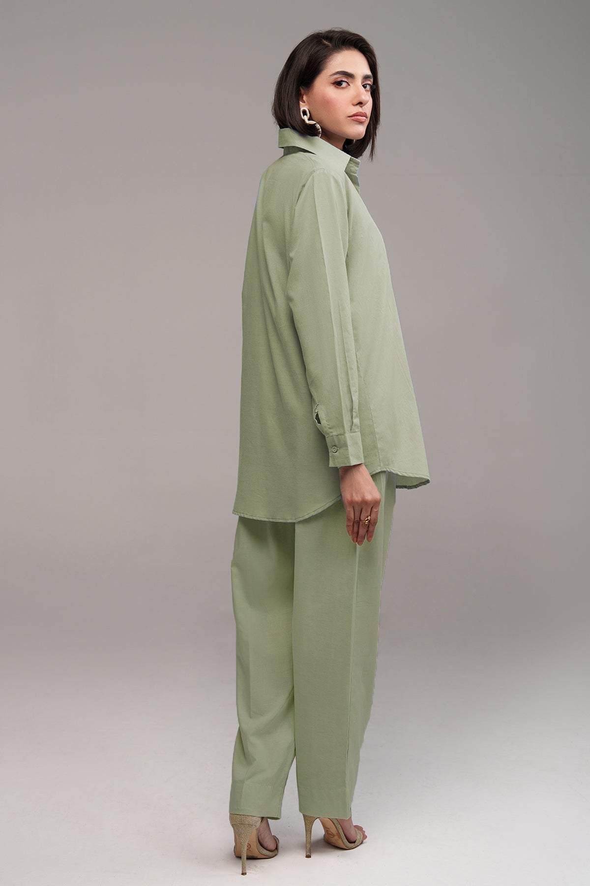 2 Pcs Cambric Co Ord Set - 03 - Peach Republic