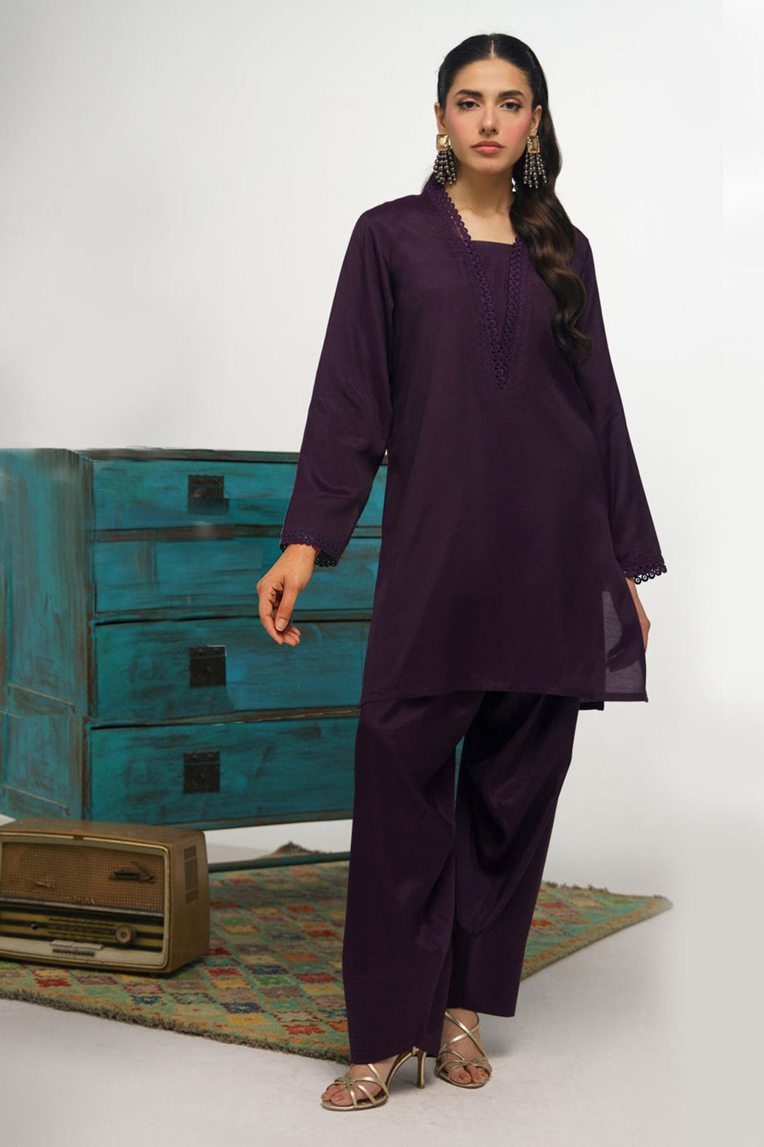 2 Pcs Co Ord Set - 004 - Peach Republic