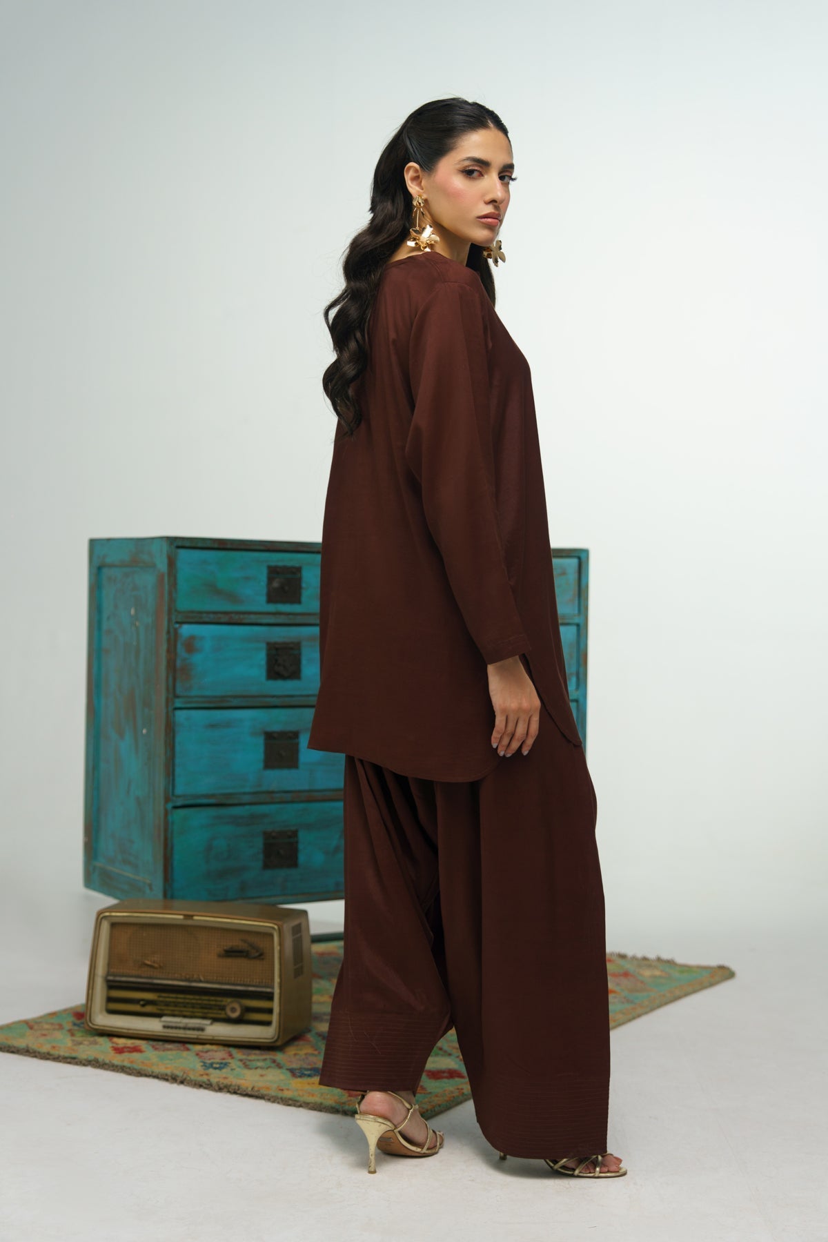 2 Pcs Co Ord Set - 007 - Peach Republic