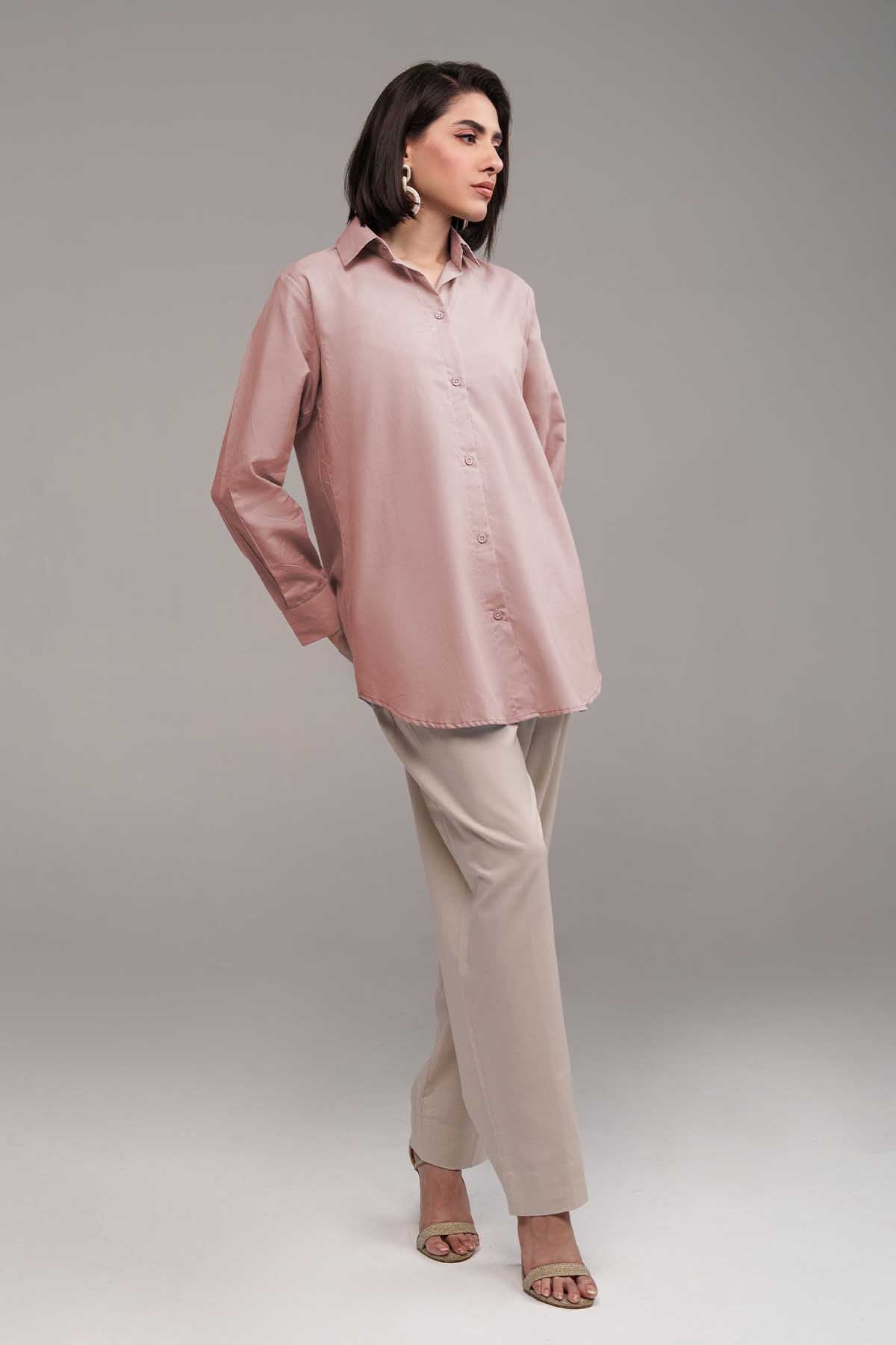 2 Pcs Contrast Co Ord Set - 04 - Peach Republic