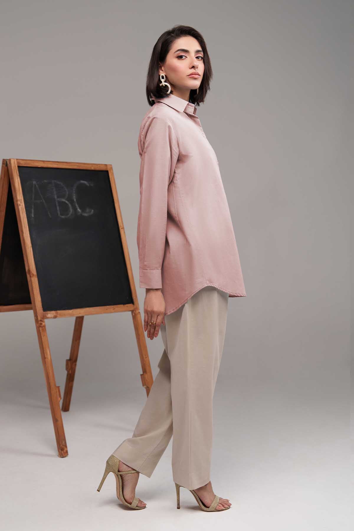 2 Pcs Contrast Co Ord Set - 04 - Peach Republic