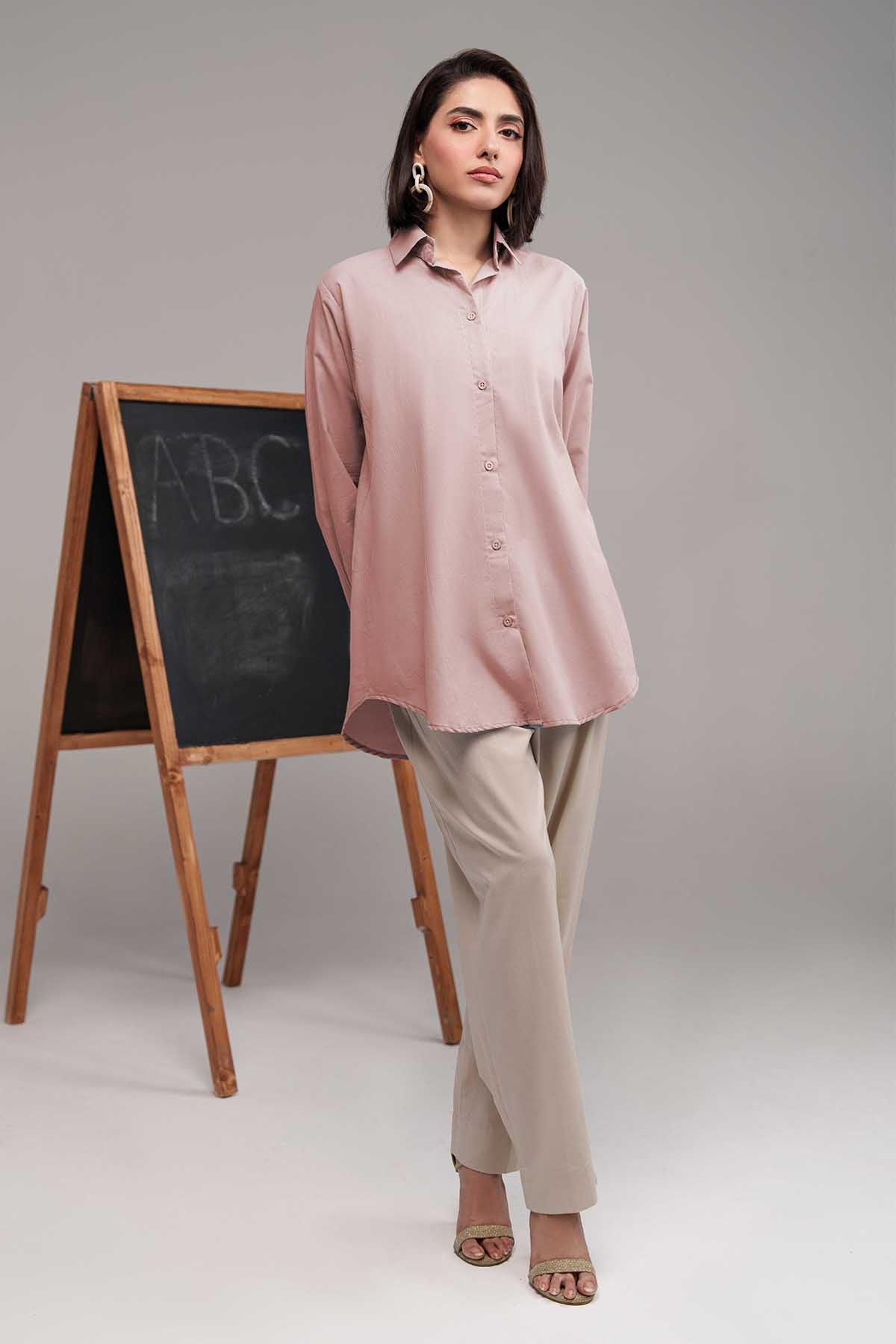 2 Pcs Contrast Co Ord Set - 04 - Peach Republic