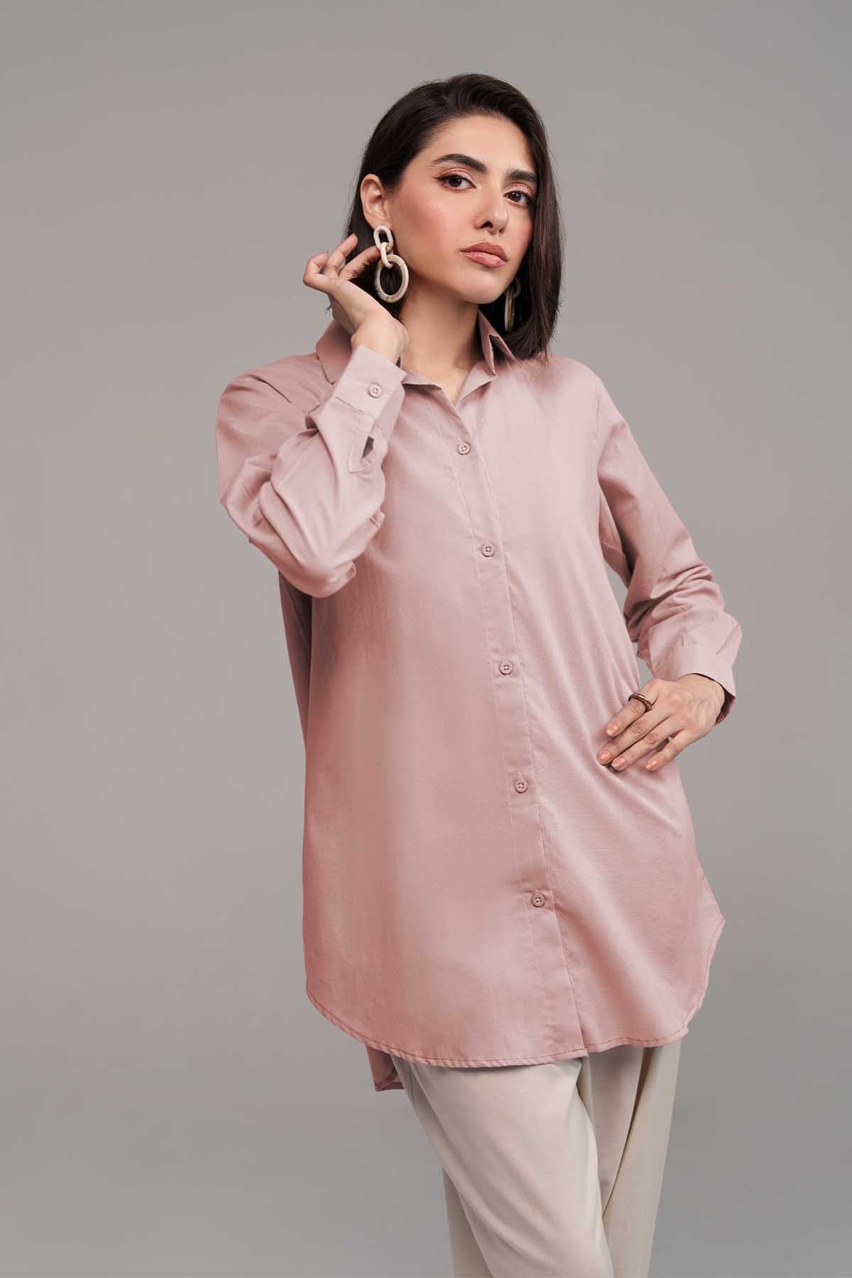 2 Pcs Contrast Co Ord Set - 04 - Peach Republic