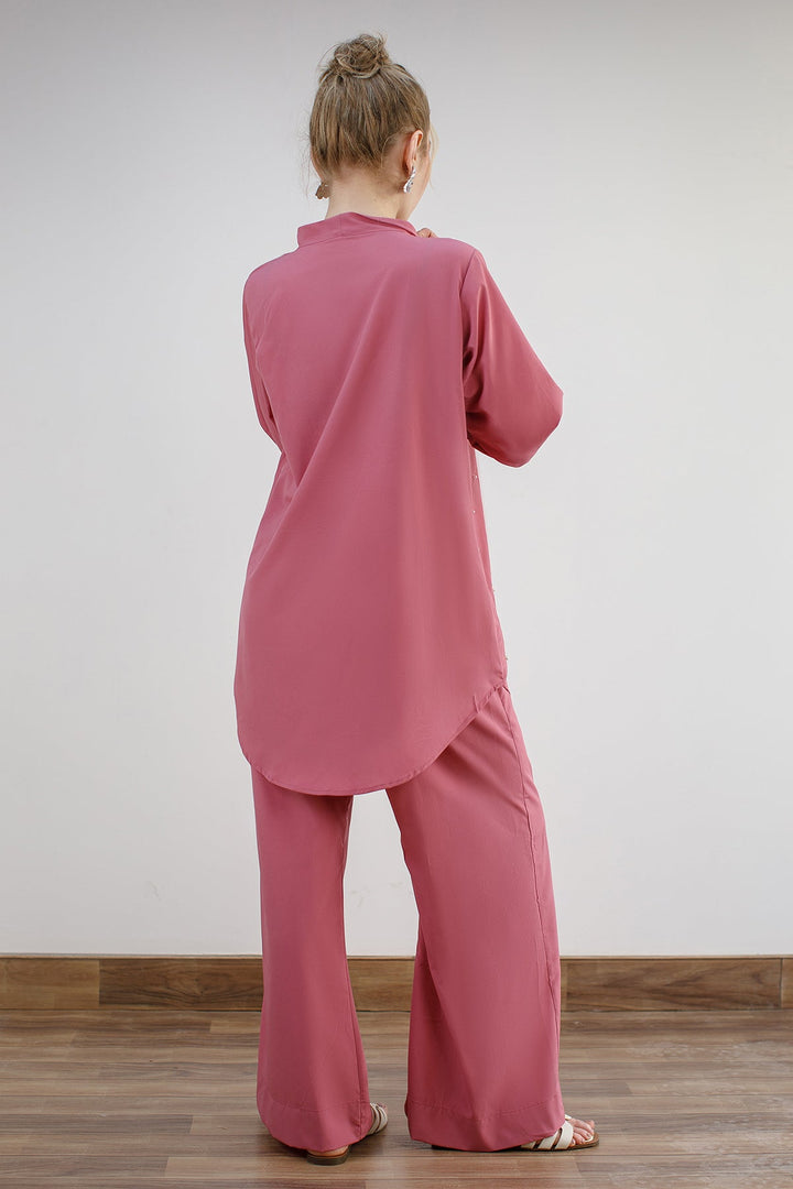 2 pcs Embellished Co Ord Set - 03 - Peach Republic