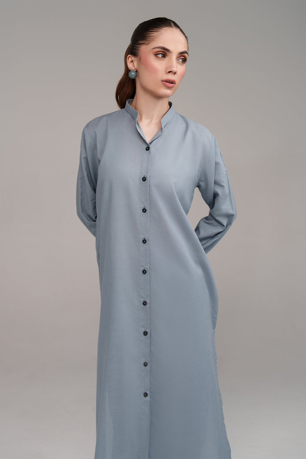 2 Pcs Pastel Blue Cambric Suit - Peach Republic