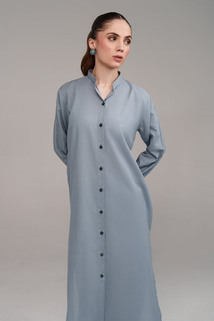 2 Pcs Pastel Blue Cambric Suit - Peach Republic