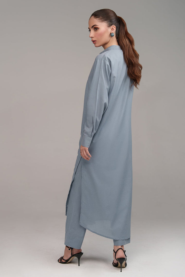 2 Pcs Pastel Blue Cambric Suit - Peach Republic