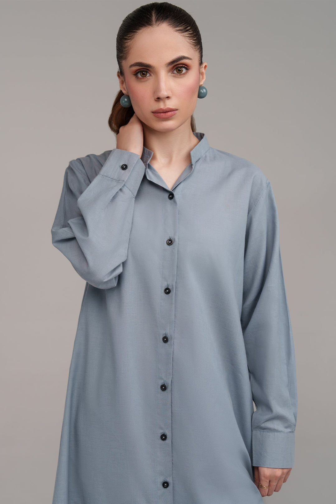 2 Pcs Pastel Blue Cambric Suit - Peach Republic