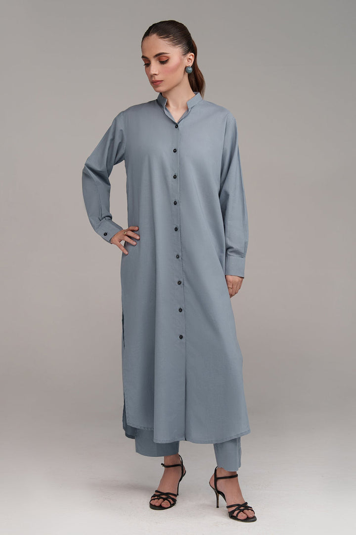 2 Pcs Pastel Blue Cambric Suit - Peach Republic