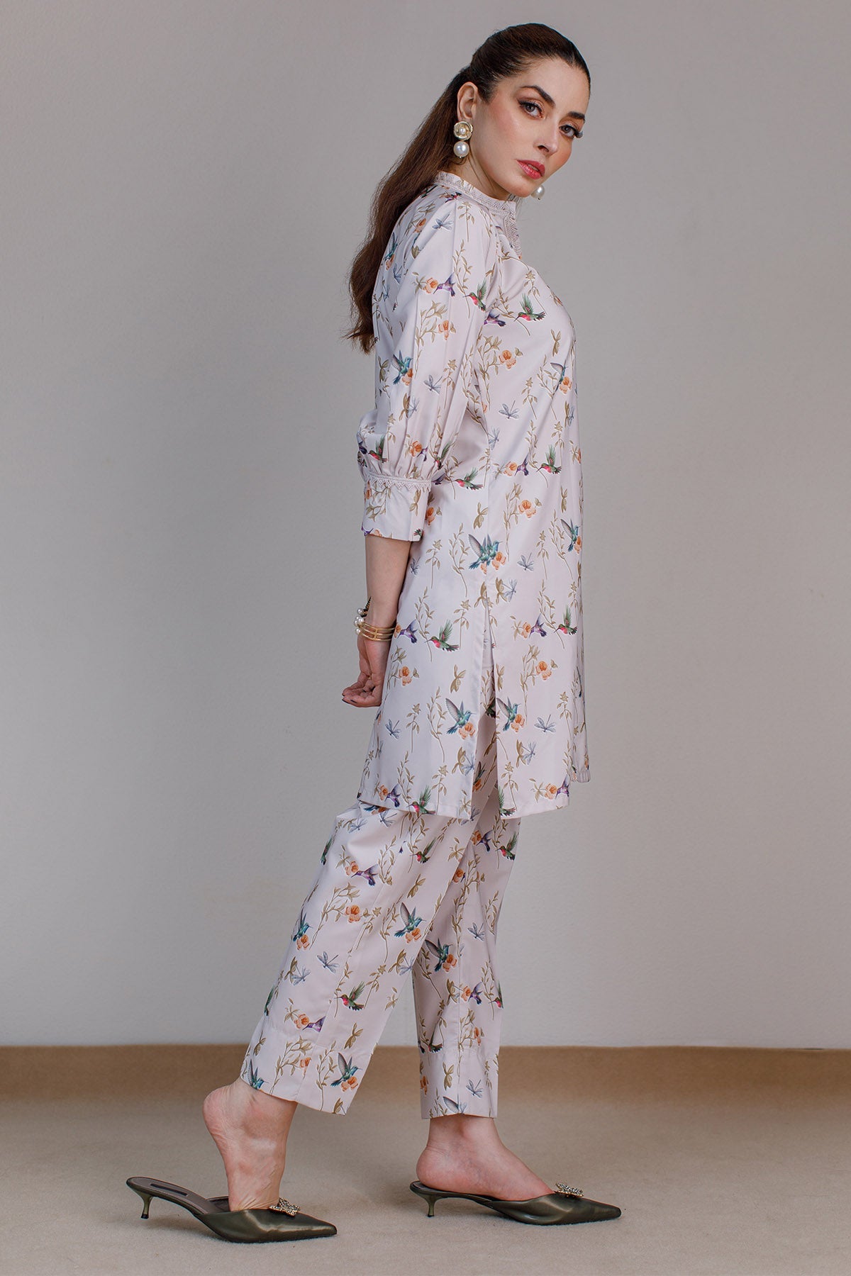 2 Pcs Printed Dress - 28 - Peach Republic