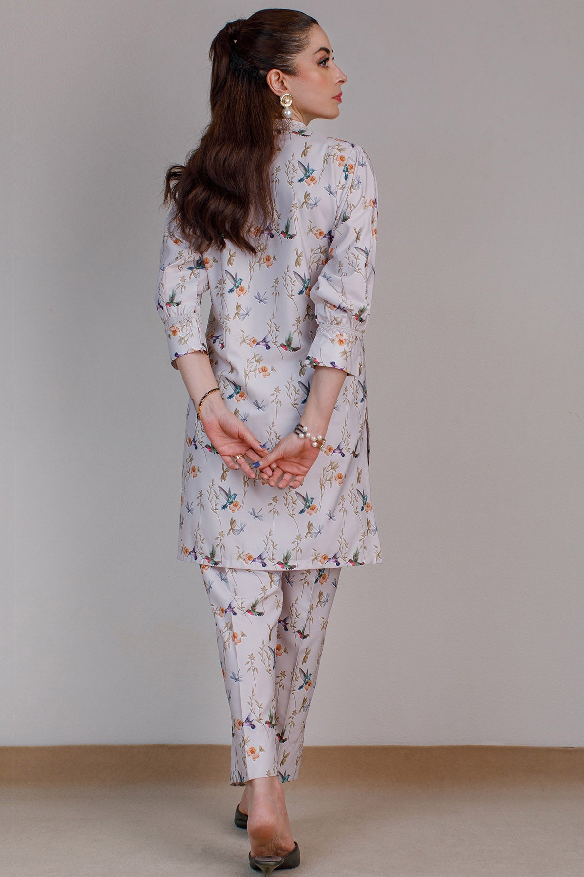 2 Pcs Printed Dress - 28 - Peach Republic