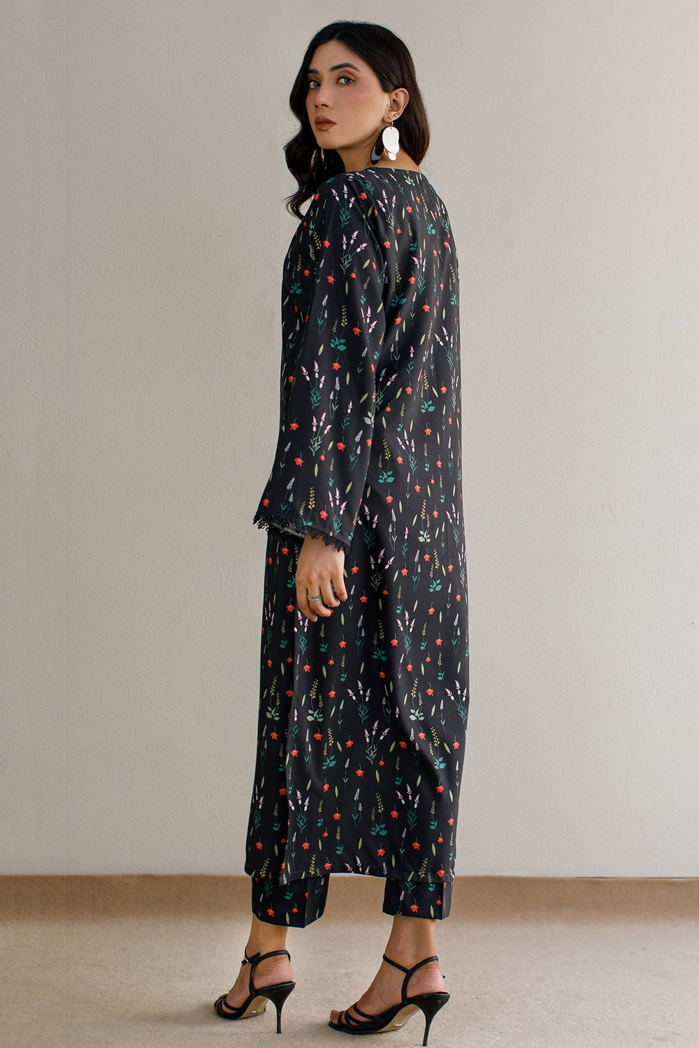 2 Pcs Printed Dress - 30 - Peach Republic