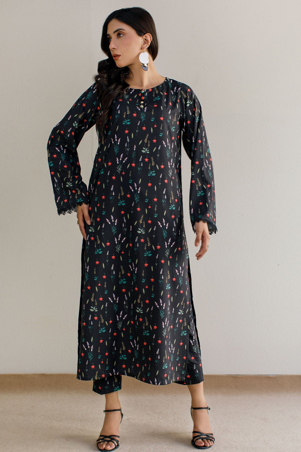 2 Pcs Printed Dress - 30 - Peach Republic