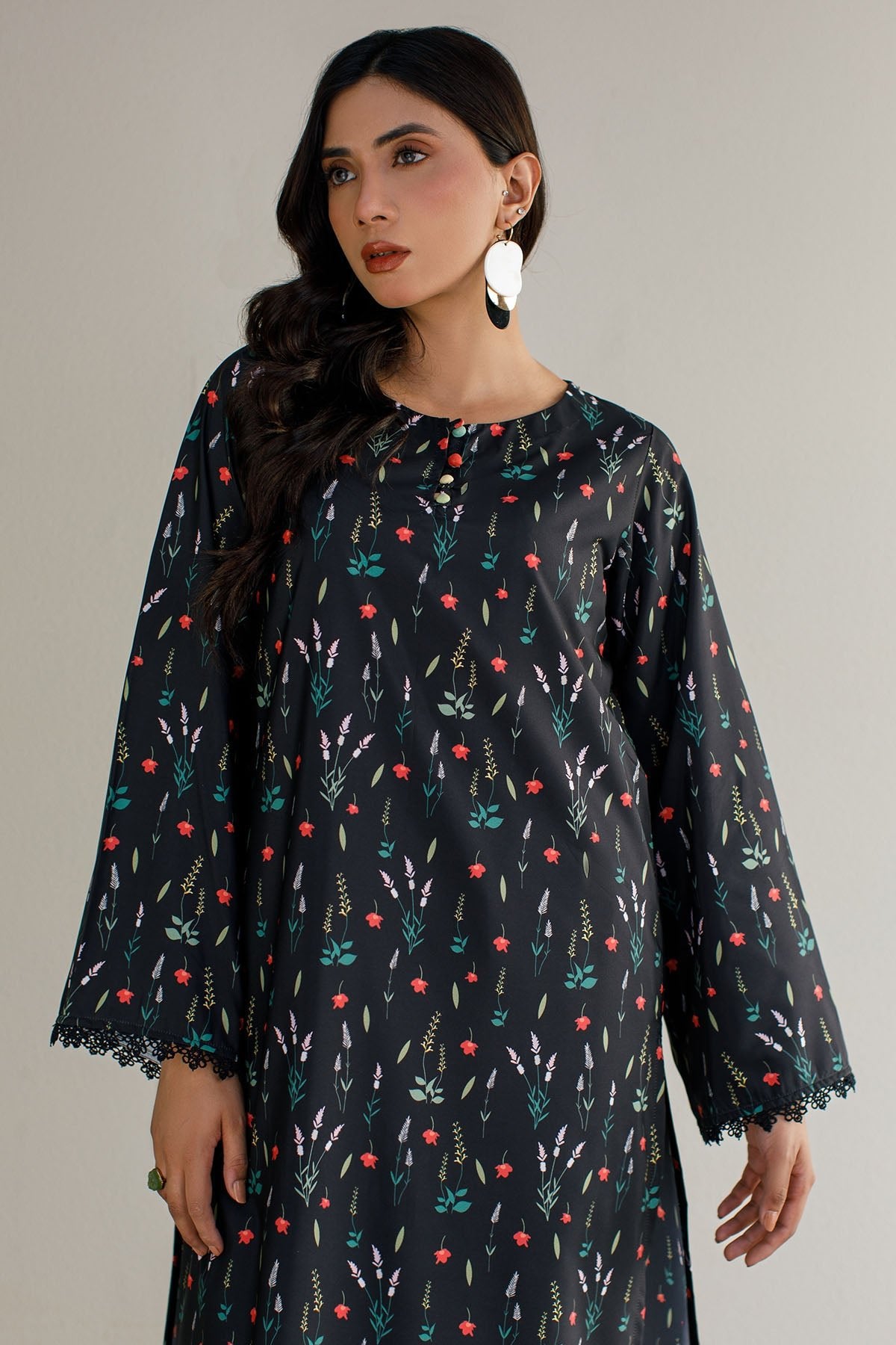 2 Pcs Printed Dress - 30 - Peach Republic