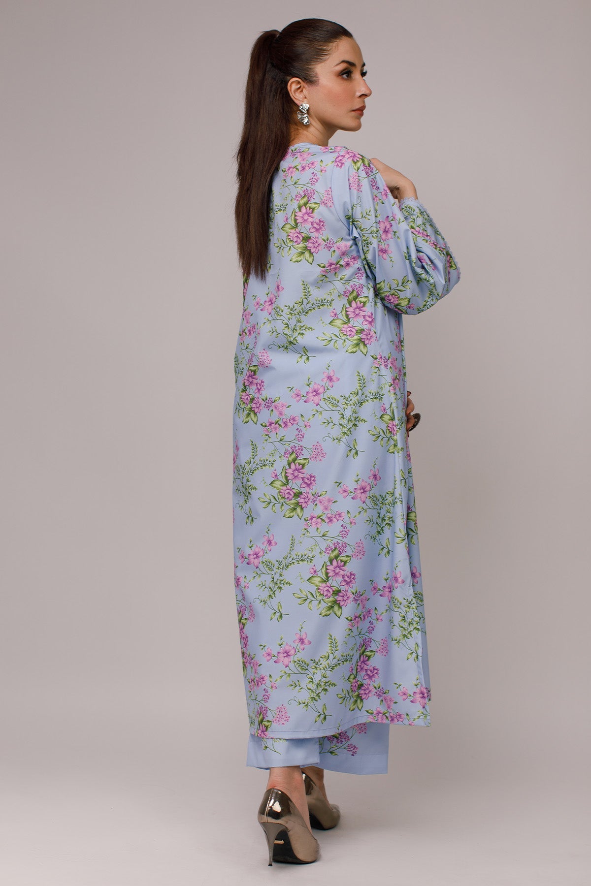 2 Pcs Printed Suit - 12 - Peach Republic