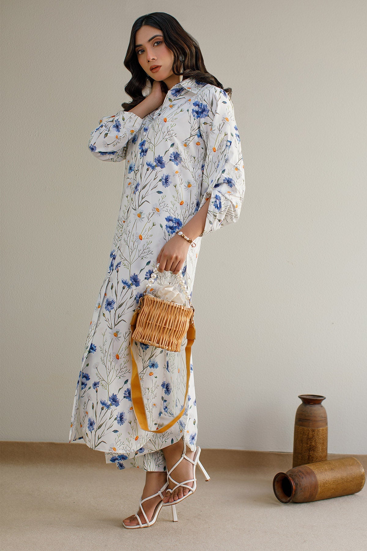 2 Pcs Printed Suit - 19 - Peach Republic