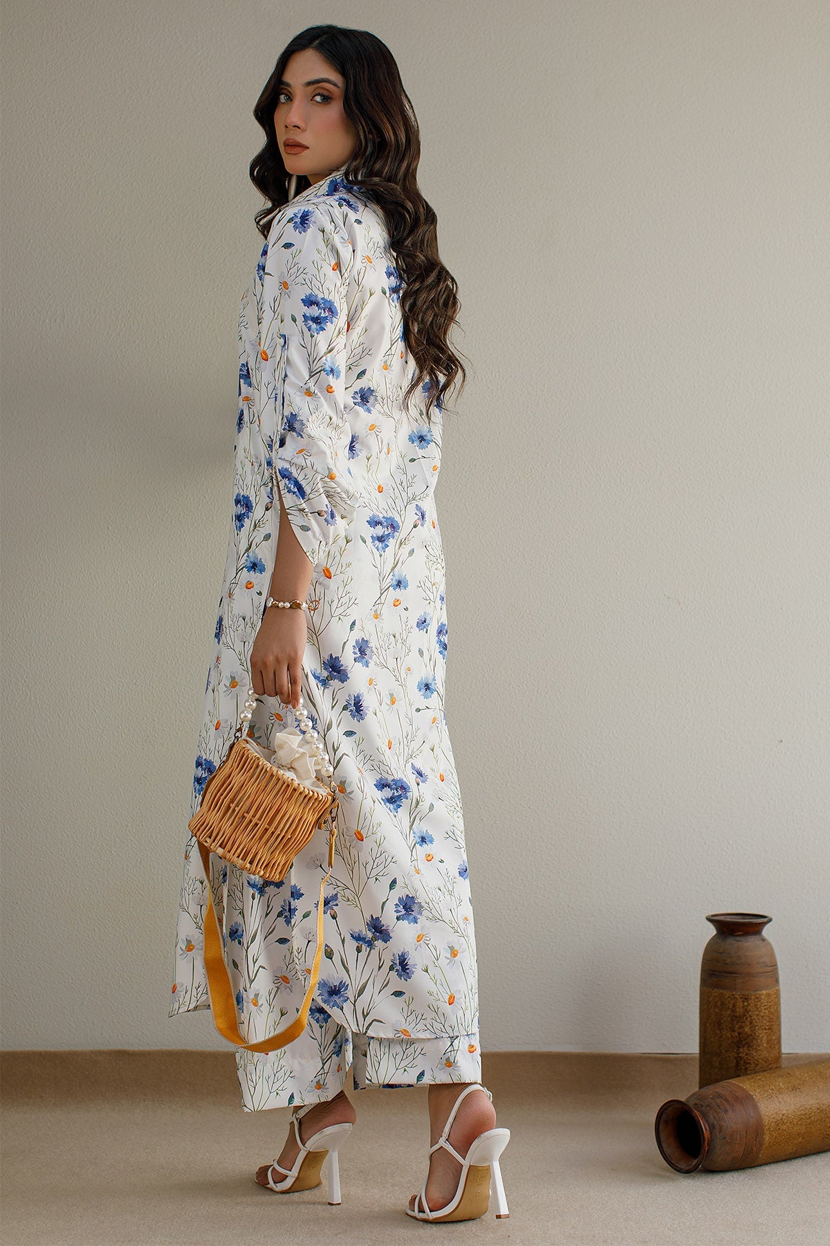 2 Pcs Printed Suit - 19 - Peach Republic