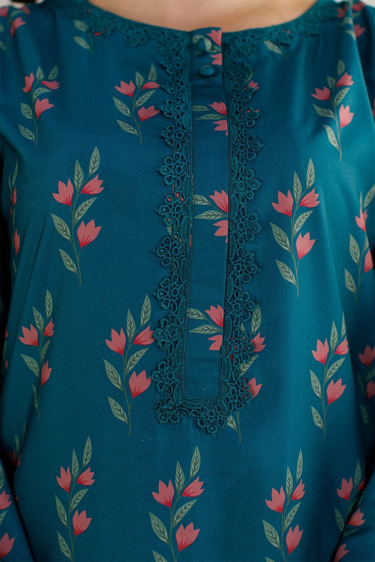 2 Pcs Printed Suit - 21 - Peach Republic