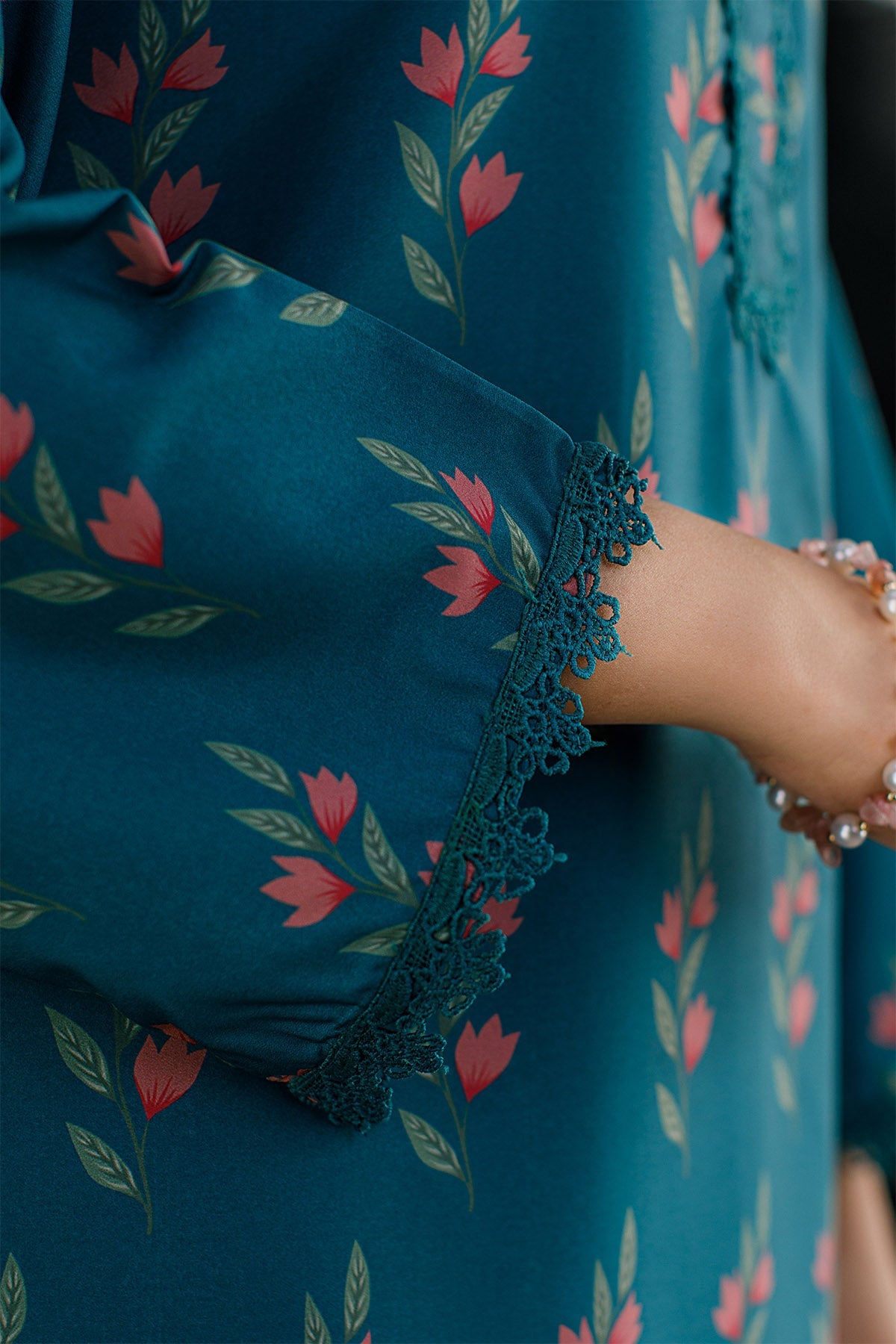2 Pcs Printed Suit - 21 - Peach Republic