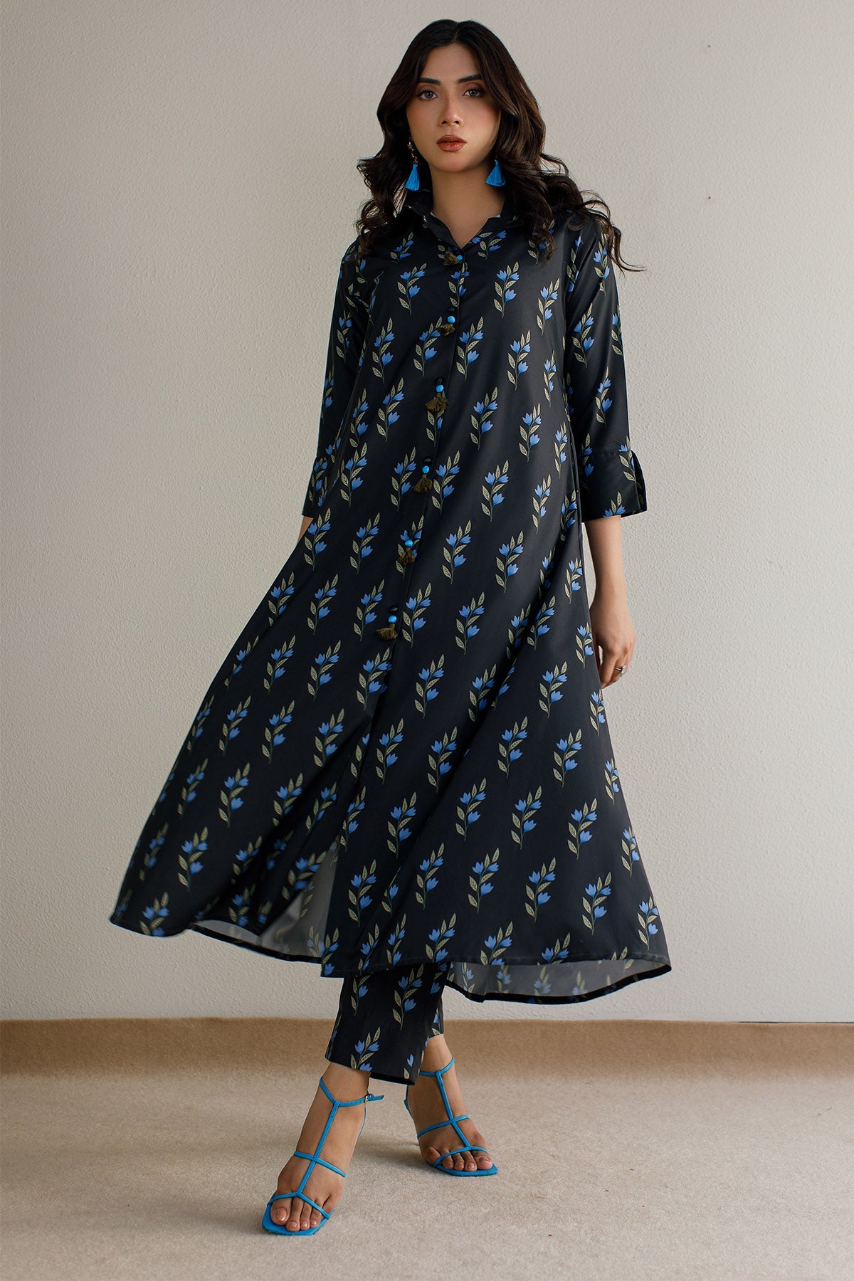 2 Pcs Printed Suit - 23 - Peach Republic
