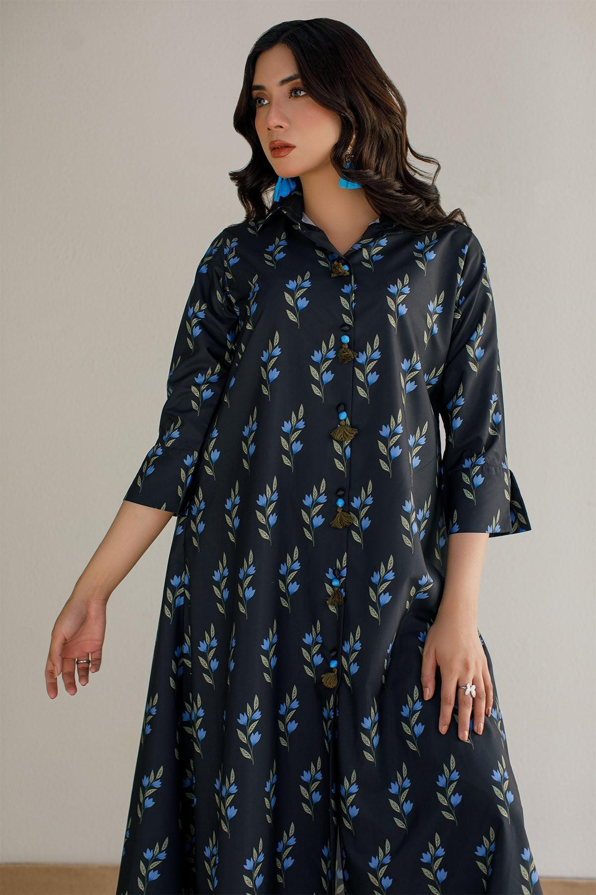 2 Pcs Printed Suit - 23 - Peach Republic