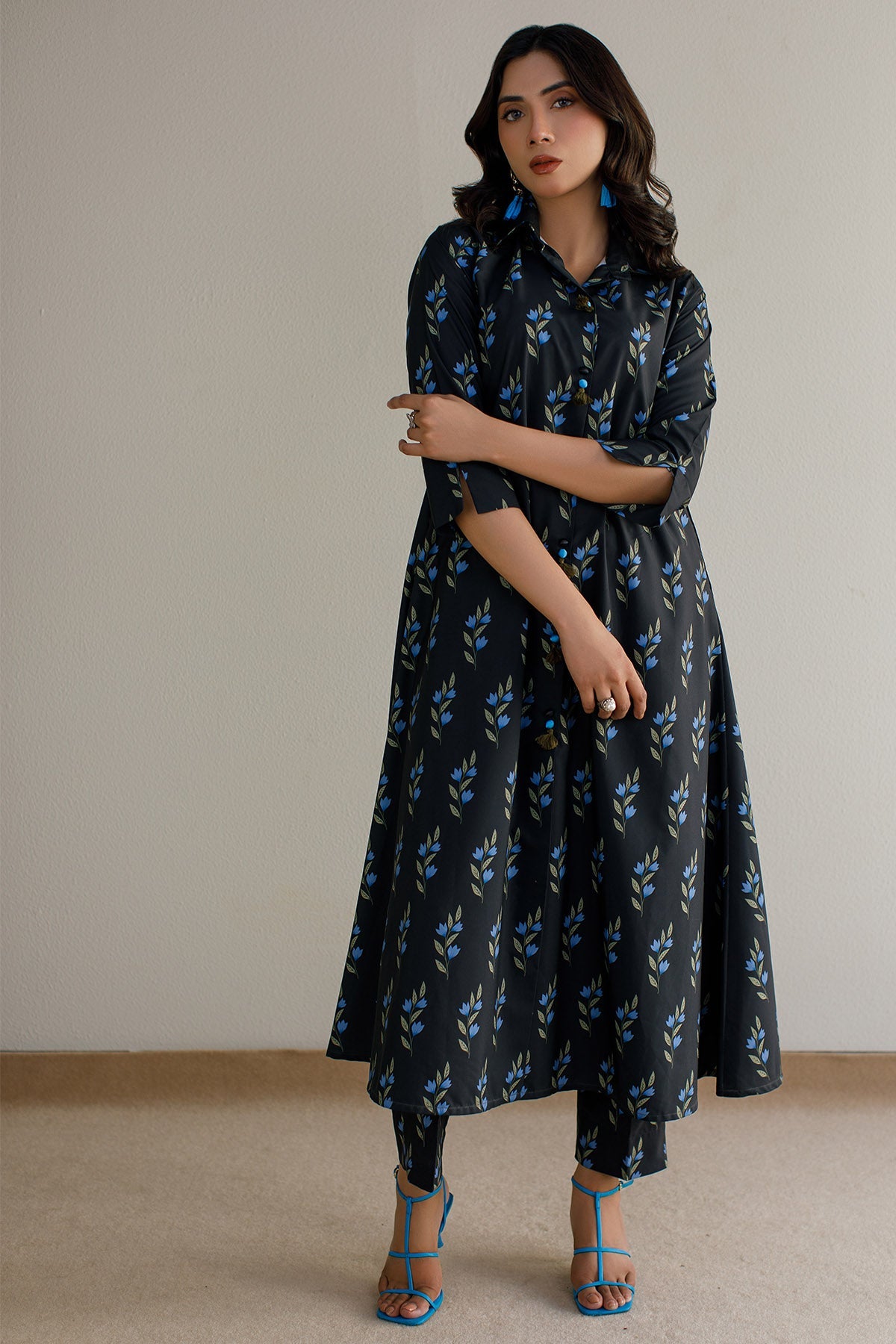 2 Pcs Printed Suit - 23 - Peach Republic