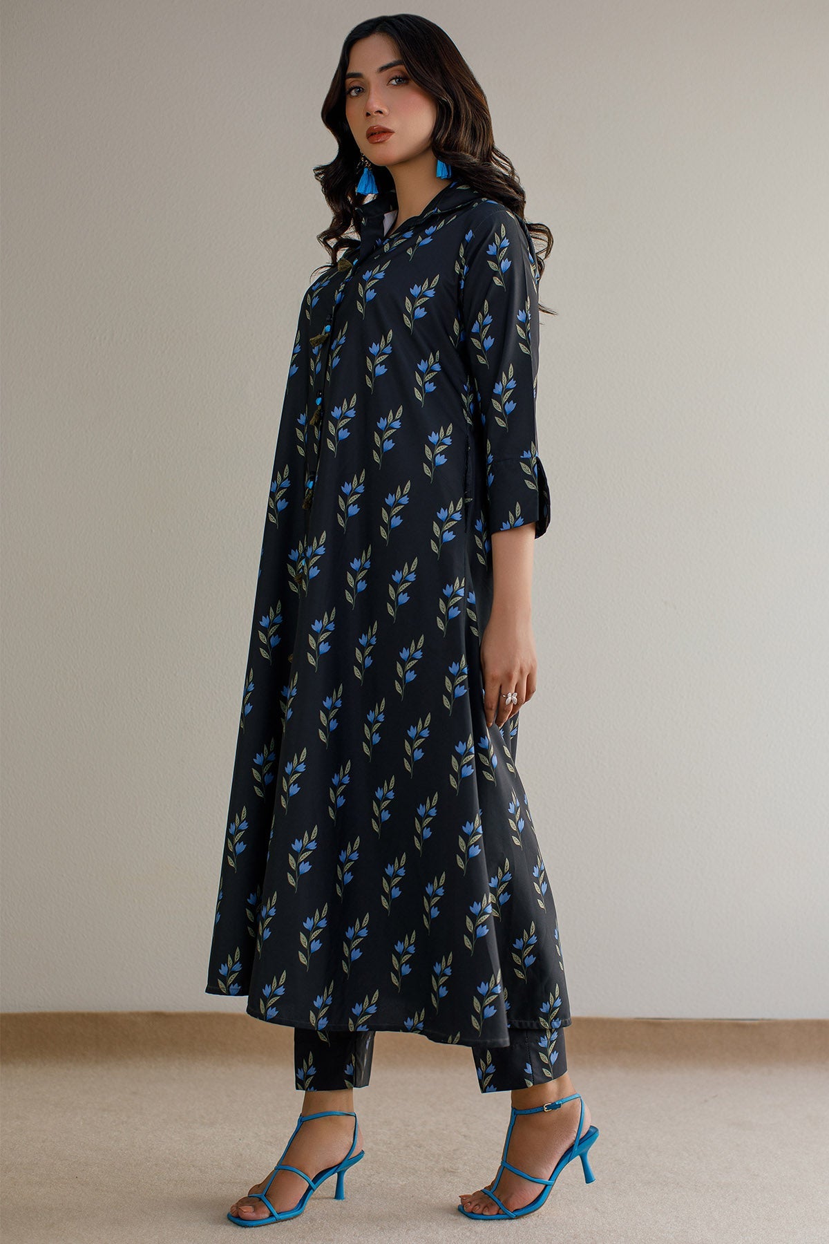 2 Pcs Printed Suit - 23 - Peach Republic